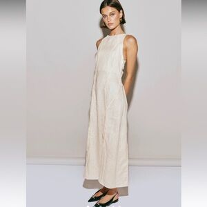 VRG GRL Ana Linen Maxi Dress Wave